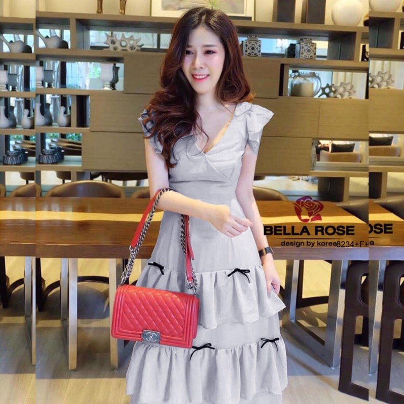 kudapy MaxiDress แม็กซี่เดรสยาว ไหล่ระบาย ผ้าไหมอิตาลี่ ใส่แล้วดูขับผิวสุดๆ