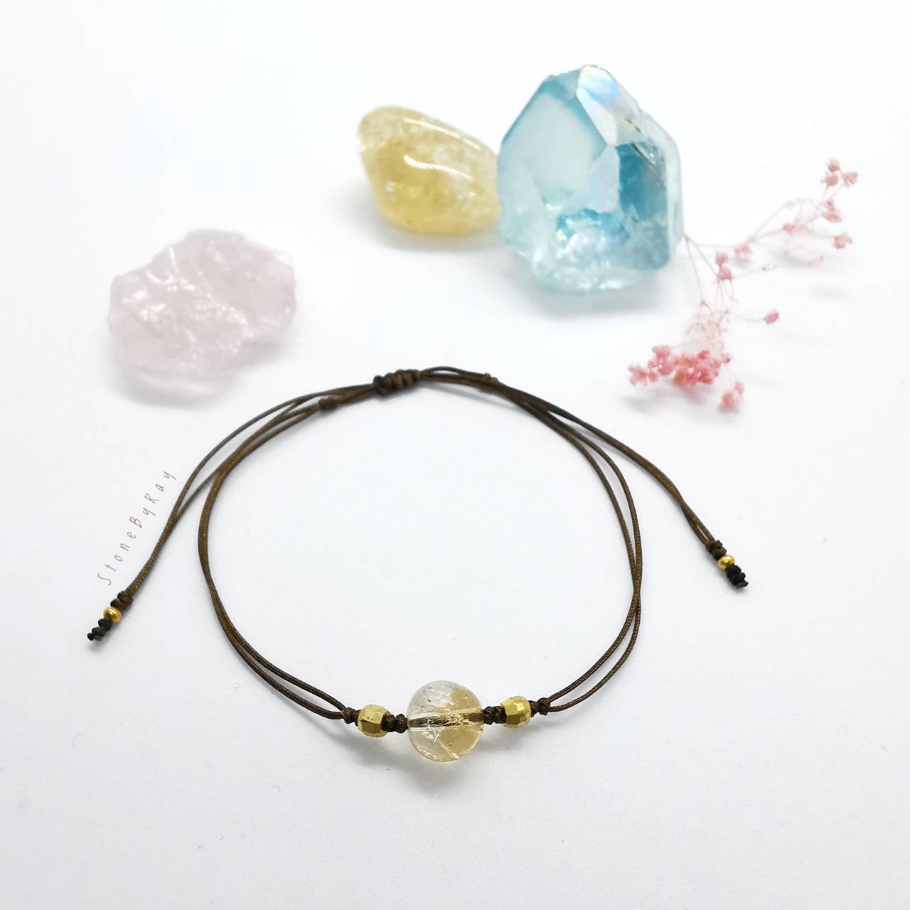 สร้อยข้อมือเชือกหินซิทริน Citrine