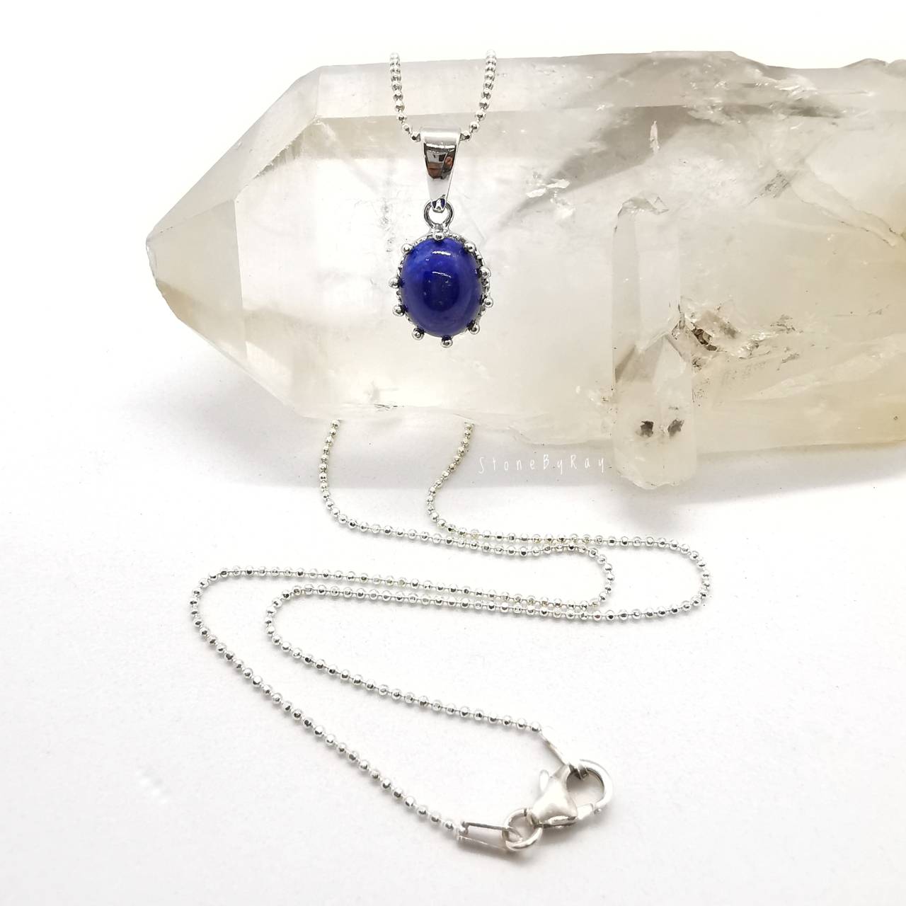 สร้อยคอเงินจี้หินลาพิสลาซูลี Lapis Lazuli
