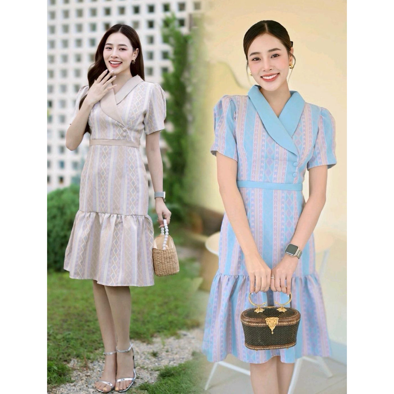 kudapy เดรสผ้าไทยทอลาย “รุ่นเบญจวรรณ ใส่สบายสวยดูดี