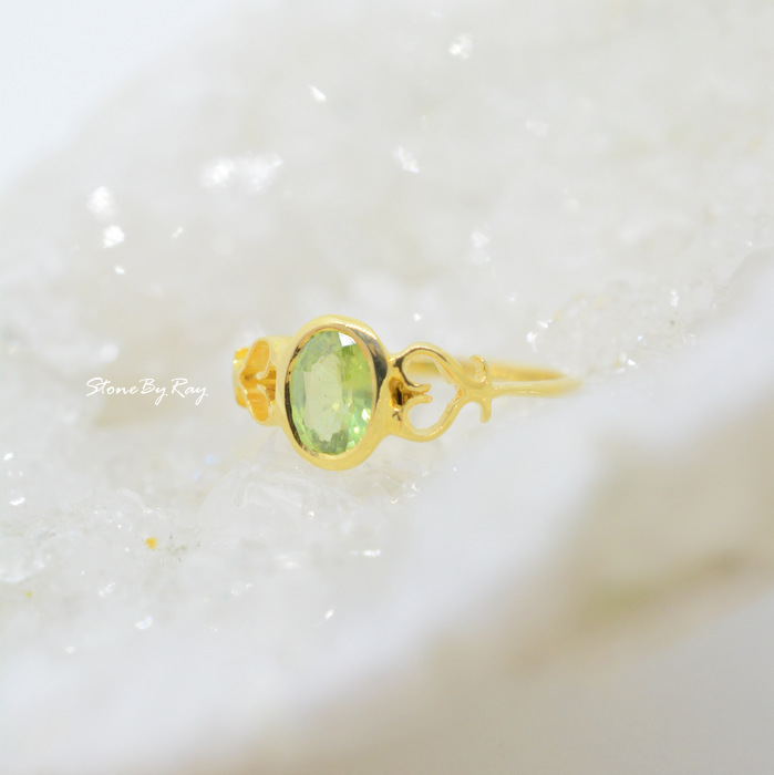 แหวนเงินแท้พลอยเพอริดอท Peridot