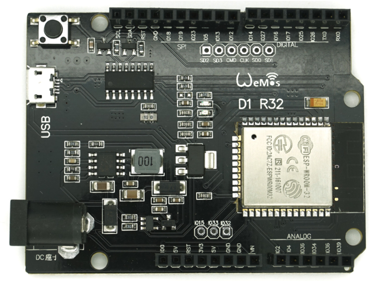 Wemos D1 R32 ESP32 Wi-Fi Bluetooth Uno บอร์ด ESP-32 แบบ Arduino Uno