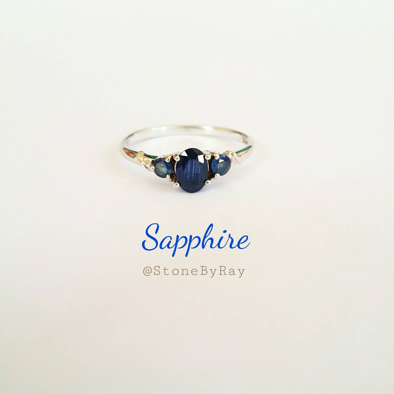 แหวนเงินแท้พลอยไพลิน Sapphire