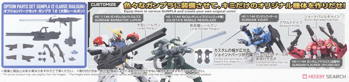 Bandai 4573102671530 OPTION PARTS SET GUNPLA 12 (LARGE RAILGUN)
