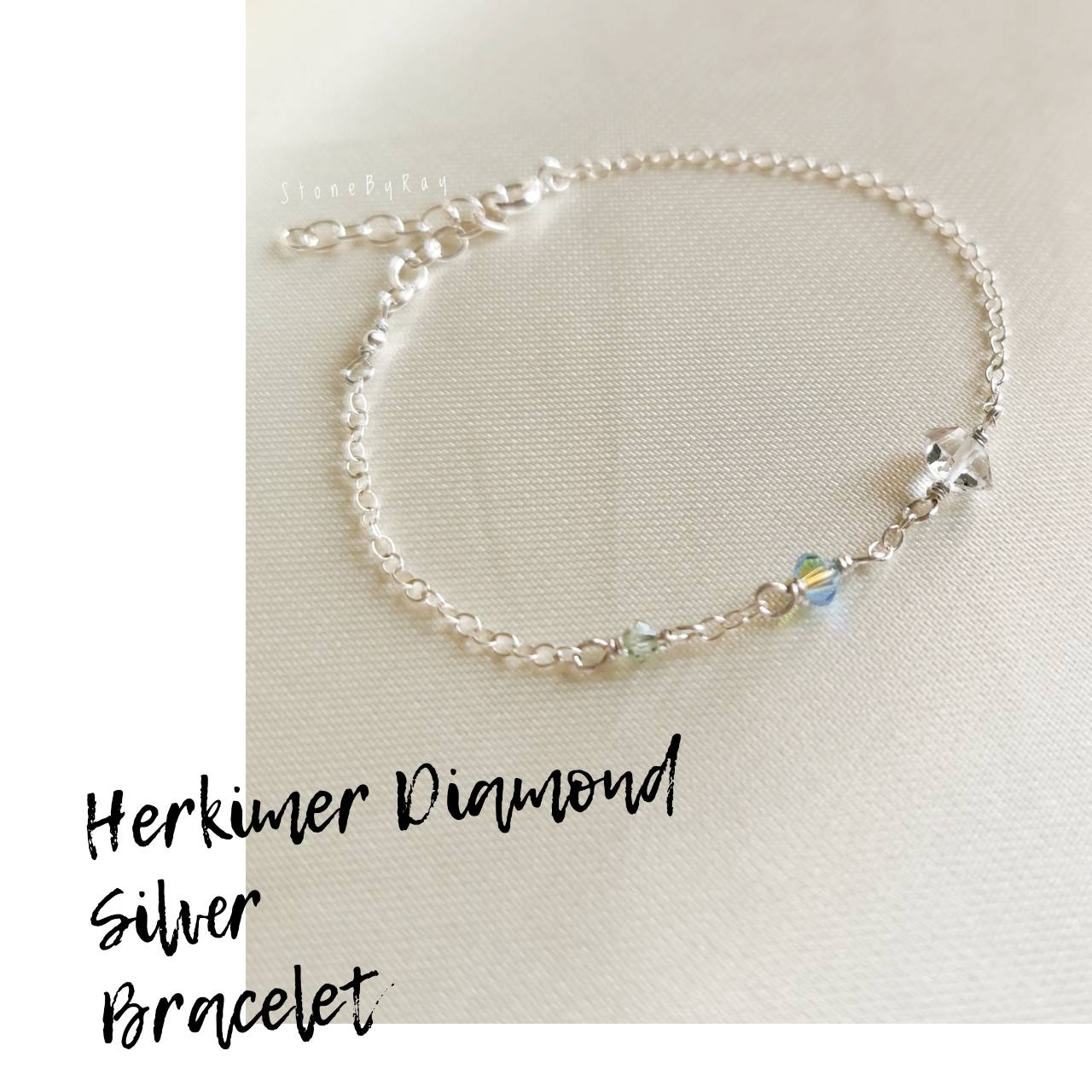 สร้อยข้อมือเงินดีไซน์กับหินแท้หลากหลายชนิด Gemstones silver bracelet