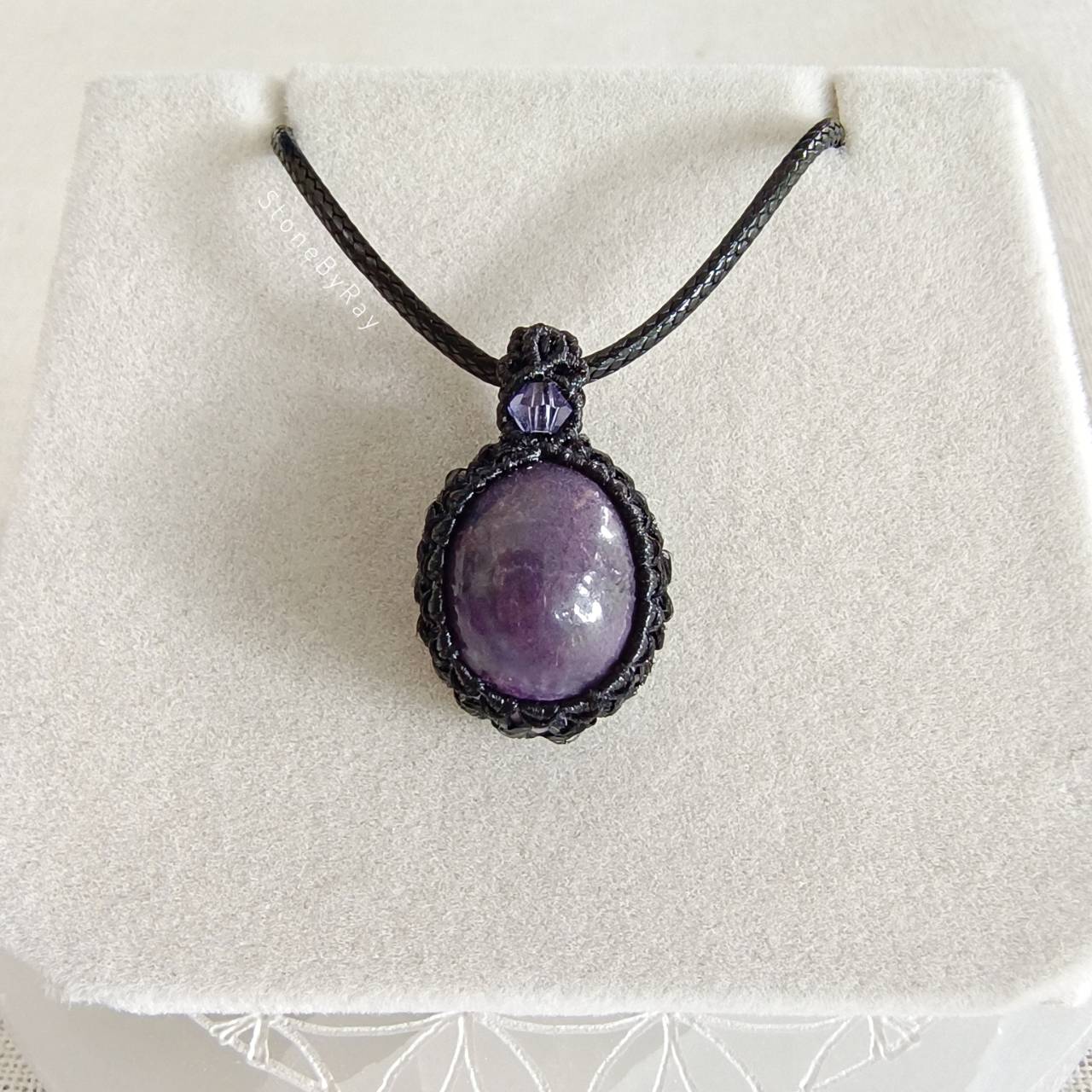 สร้อยคอจี้เชือกถักหินซูกิไลท์(Sugilite)