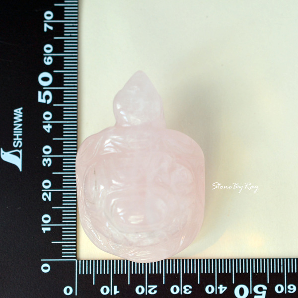 หินโรสควอตซ์แกะสลักรูปเต่า (Rose Quartz)