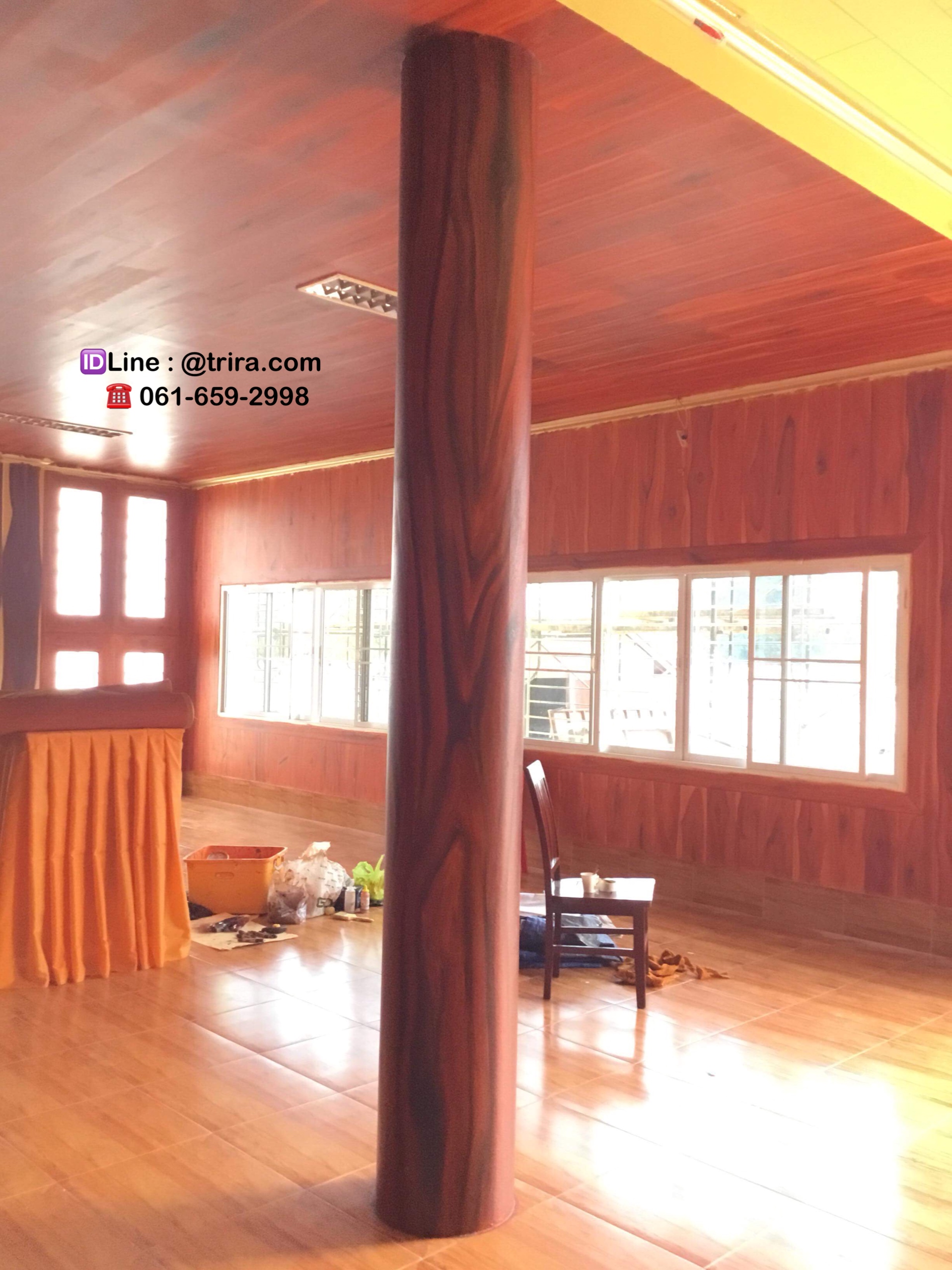 รับเหมาทาสีลายไม้ สอบถาม 061-659-2998