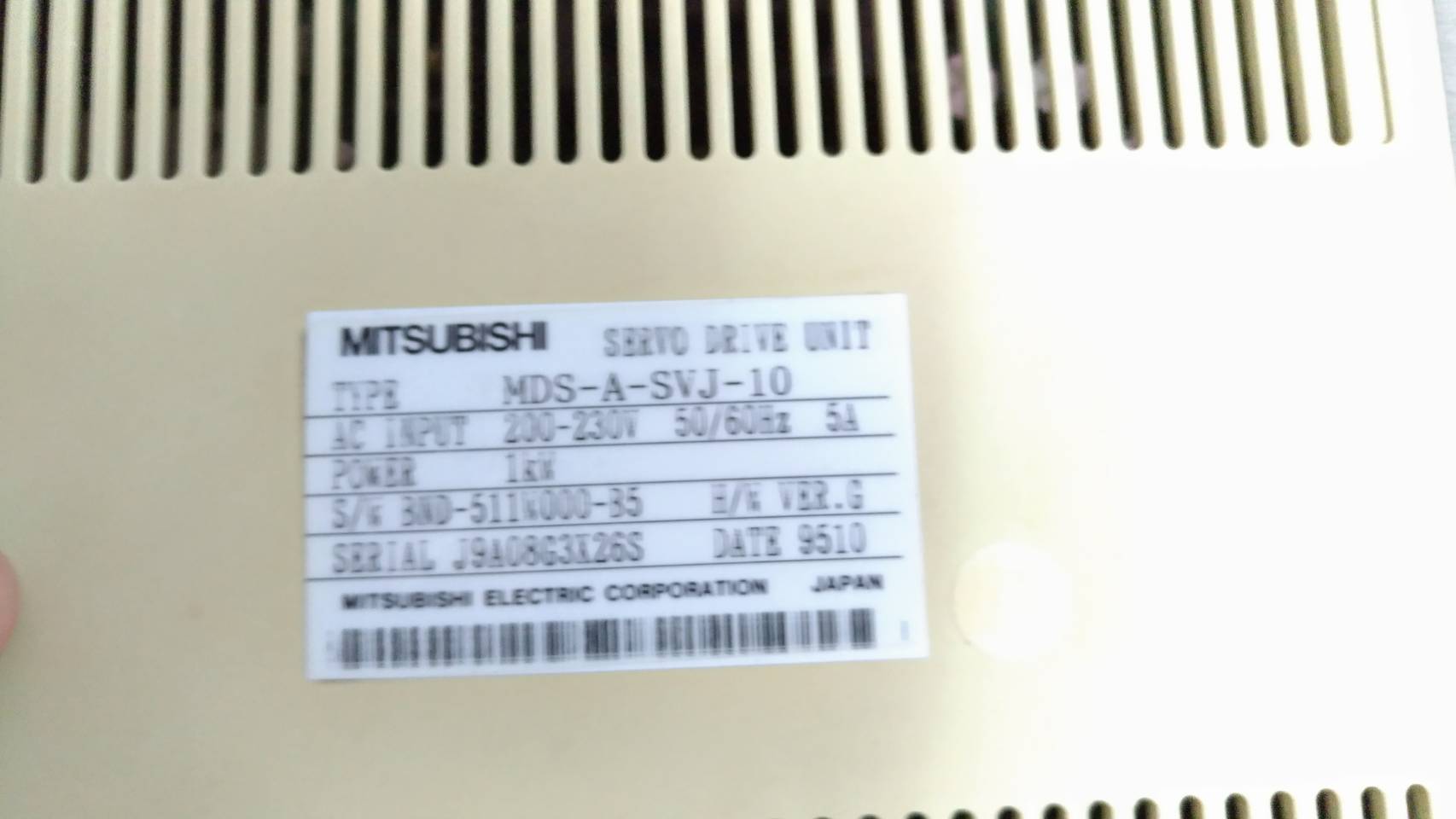 MDS-A-SVJ-10 MITSUBISHI SERVO DRIVE