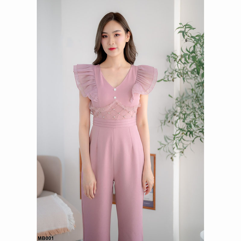 kudapy จั้มสูทขายาวสีขาว/สีดำ/สีชมพู แขนกุดขายาวทรงพอดีตัว สีพื้น งานซิปหลัง ให้ลุคเป็นสาวมั่น เหมาะกับการใส่ไปทำงานในแต่ละวัน