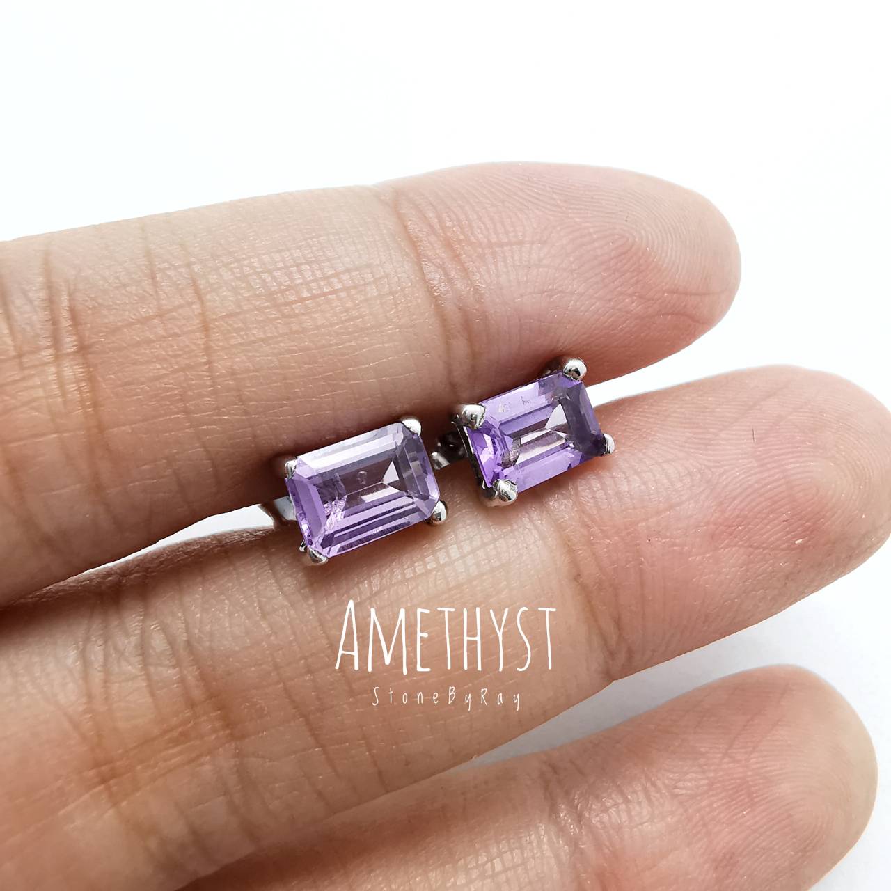 ต่างหูพลอยอเมทิสต์ (Amethyst)