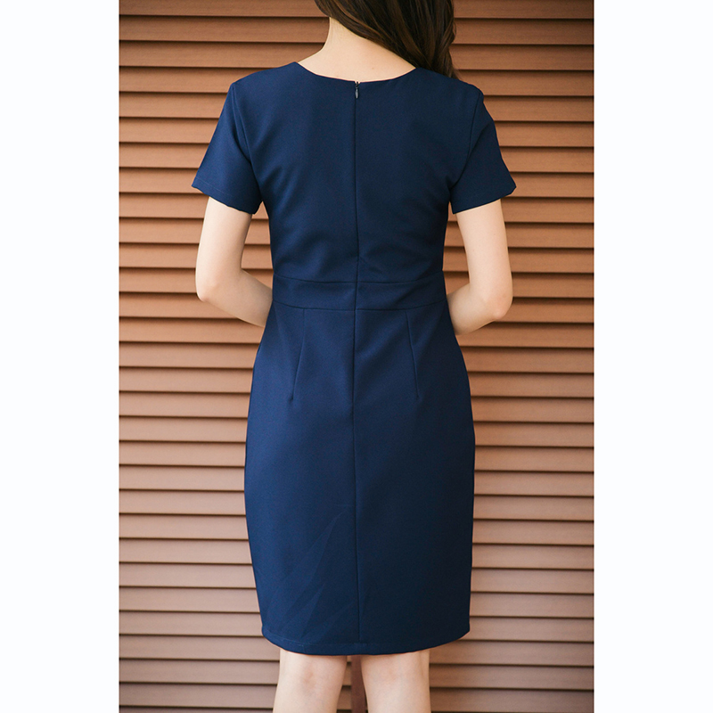 kudapy เดรสสั้นคอหัวใจแขนสั้นสีกรม/สีเทา เข้ารูปเอว ทรงสวยเป๊ะมาก เนื้อผ้าหนามีน้ำหนัก ซับในทั้งตัว ใส่ได้ตลอด