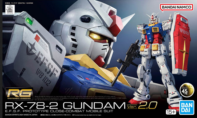 Bandai 4573102671554 RG 1/144 RX-78-2 GUNDAM Ver.2.0
