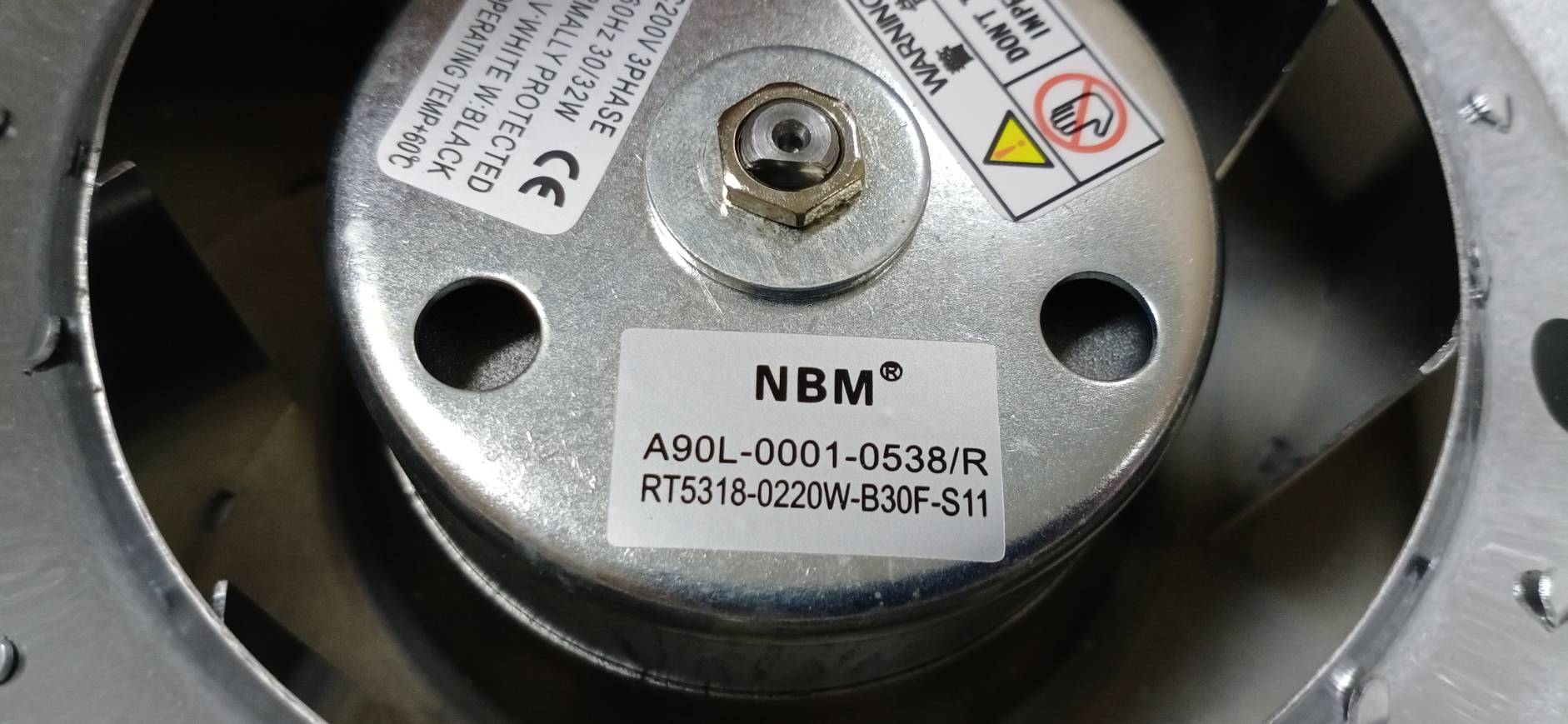 A90L-0001-0538/R / RT5318-0220W-B30F-S11 SPINDLE FAN MOTOR