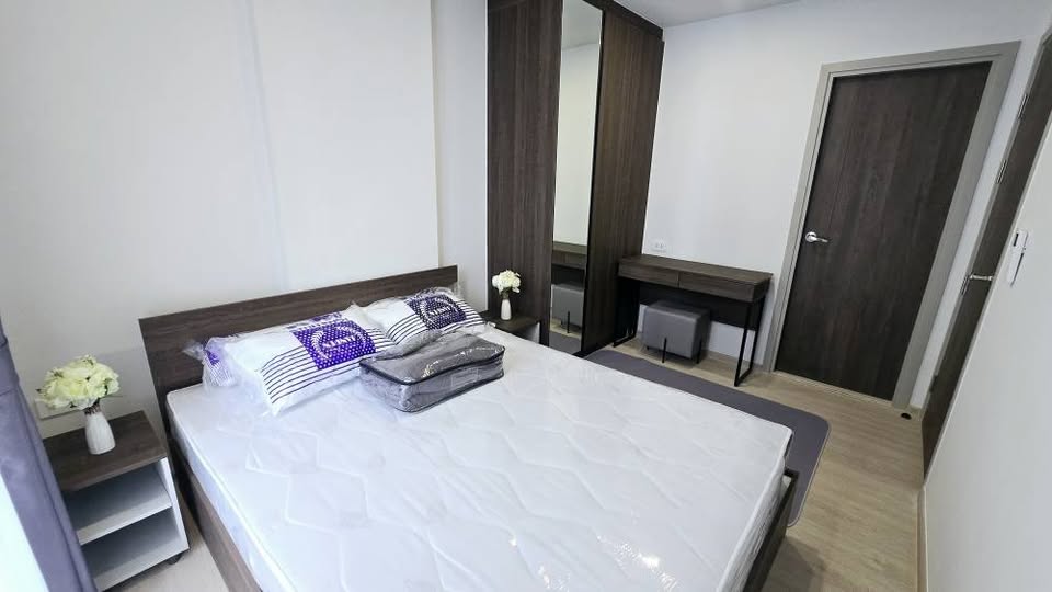 ให้เช่าห้องแบบ 1ห้องนอน 1ห้องน้ำ โซนพื้นที่ BTS คูคต คอนโด Nue Cross Khu Khot Station (นิว ครอส คูคต สเตชัน) ขนาดห้อง 27 ตรม. ชั้น 2 ตึก A