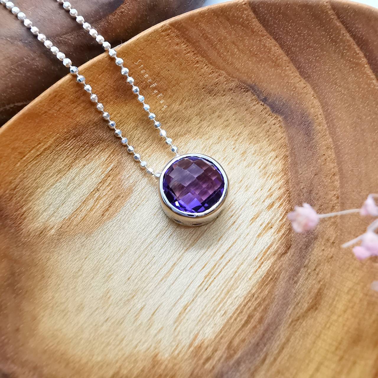 สร้อยคอเงินจี้พลอยอเมทิสต์(Amethyst)