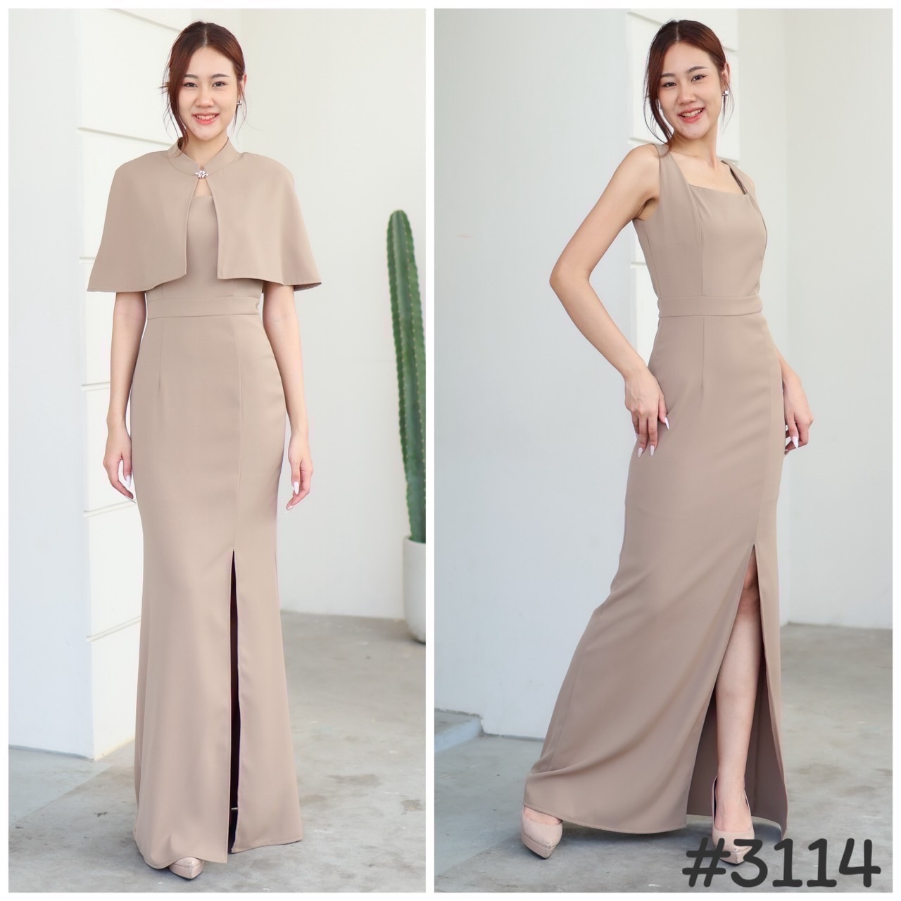 kudapy เดรสยาวตรุษจีนทันสมัย แต่งปกสวย สีขาว,ฟ้า, แดง, น้ำตาล, ชมพู