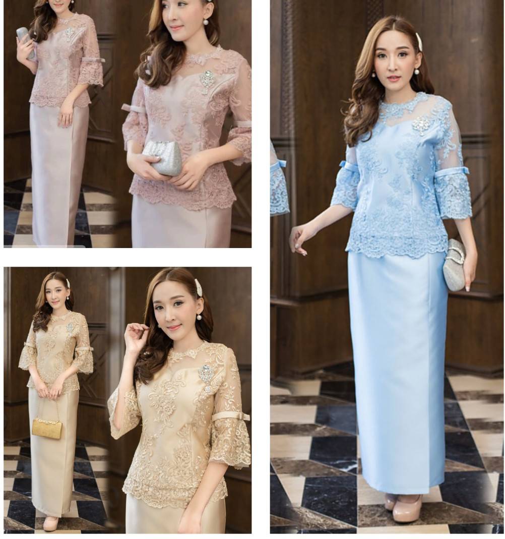 kudapy ชุดเซ็ทเสื้อ+กระโปรงพับทบหน้า งานผ้าไหมอิตาลีเนื้อผ้ามันเงา (มีซับในช่วงลูกไม้ป้องกันการระคายเคือง)