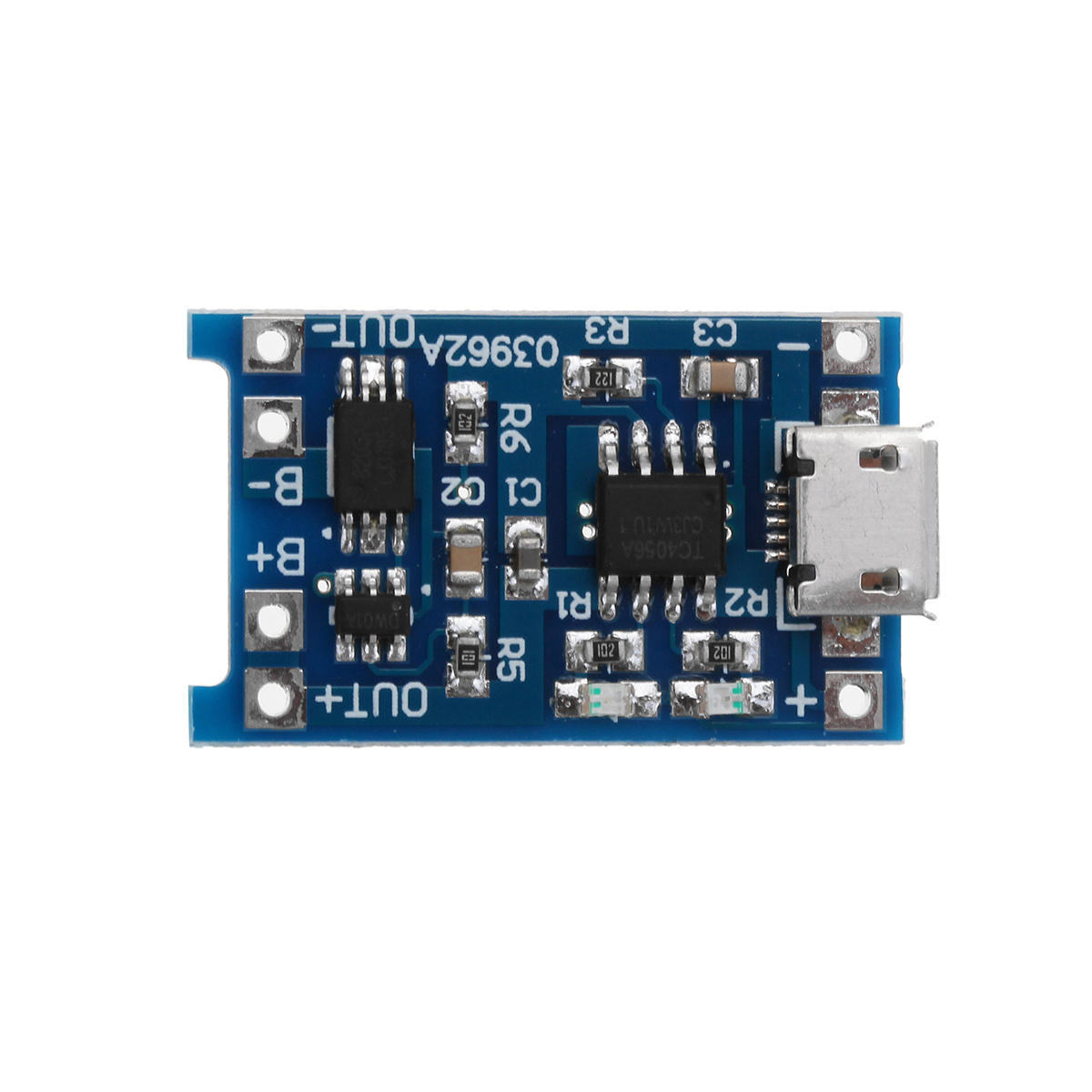 โมดูลแหล่งจ่ายไฟ และชาร์จแบต 3.7v TP4056 1A lithium battery charging board micro usb