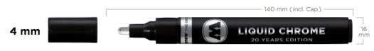 pumpmarker liquid chrome 4mm. (molotow) สีโครมแบบปากกา
