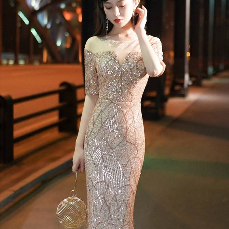 kudapy ชุดราตรียาวสรครีมทองประกายเพชร ทรงหางปลา หรูหราไฮโซค่ะ