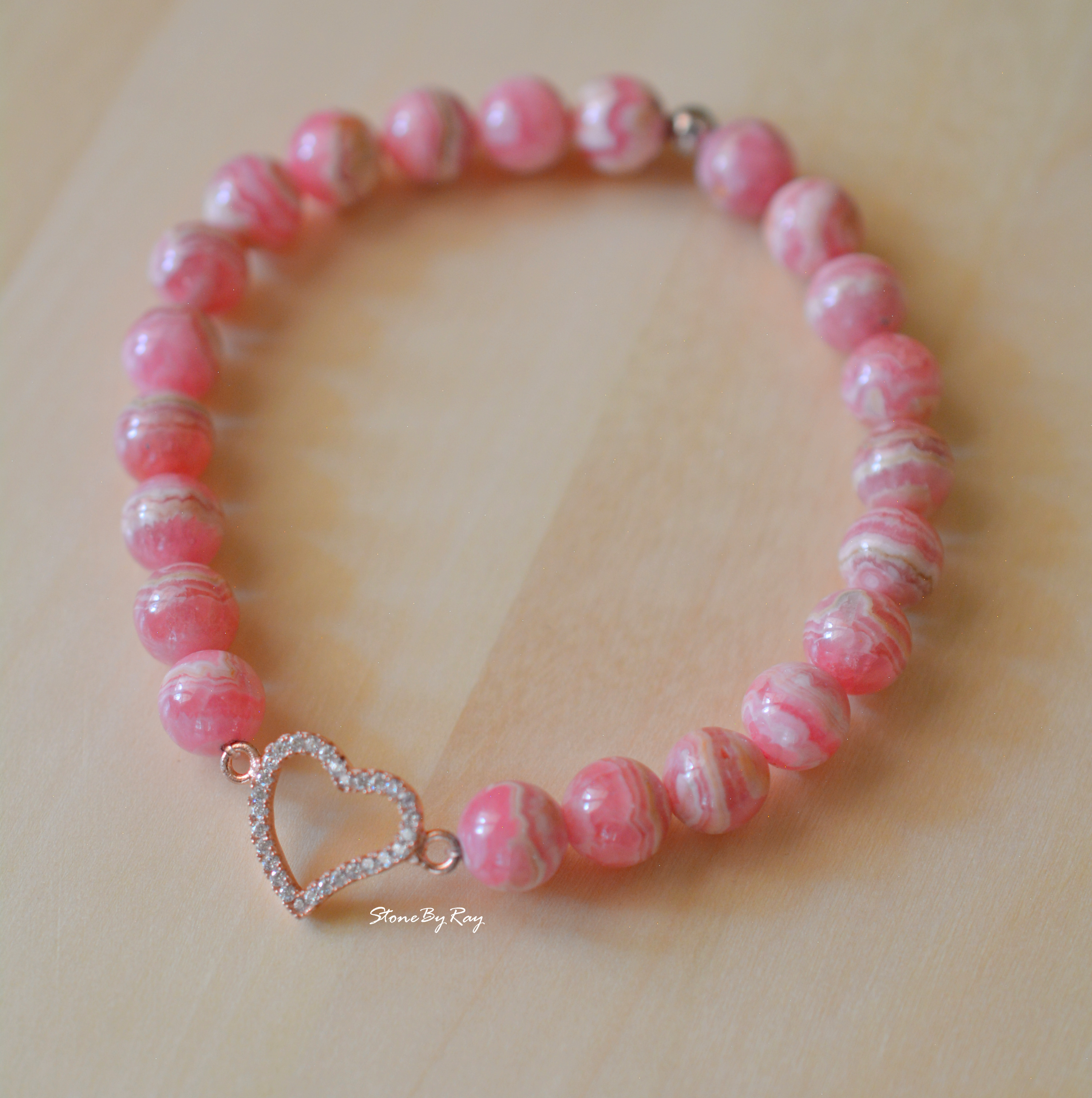 สร้อยข้อมือหินโรโดโครไซต์ (Rhodochrosite)