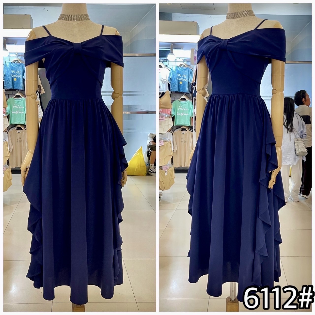 kudapy เดรสสั้น เดรสออกงานสุดพริ้ว เดรสเปิดบ่า ปิดแขน อกโบว์ กระโปรงบานพริ้ว แต่งริ้วด้านข้าง