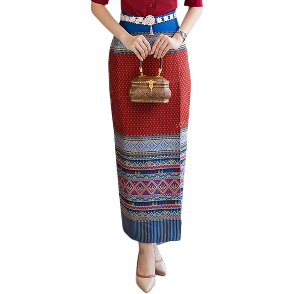 kudapy ผ้าถุงทอลายสีแดง สีฟ้า สีเขียว สีชมพู ใส่ไปงาน ผ้าถุงผ้าไทยทอลาย งานสวยเข้าทรงใส่บายได้ทุกงานจร้า