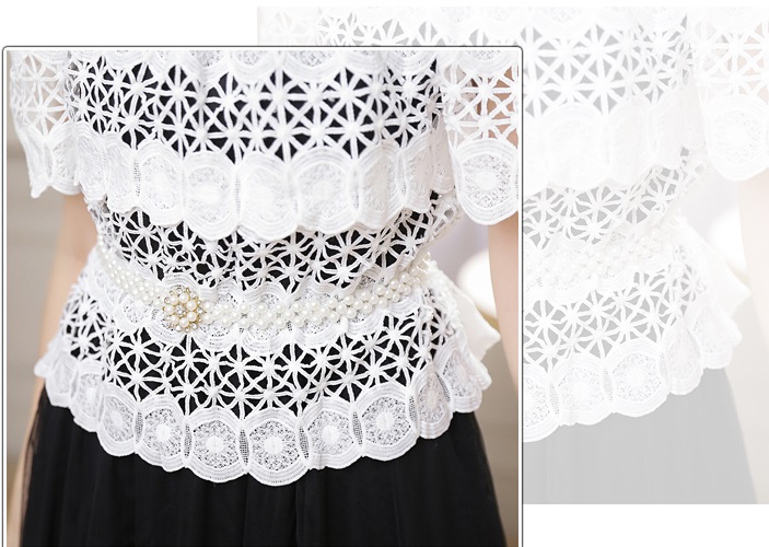 kudapy set เสื้อและเดรสแยกชิ้นกัน มาพร้อมเข็มขัดมุกสีขาว สวยมากค่ะ