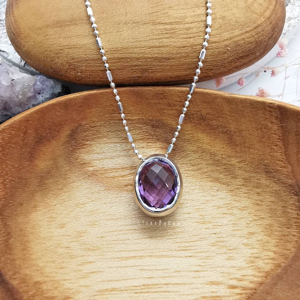 สร้อยคอเงินจี้พลอยอเมทิสต์(Amethyst)