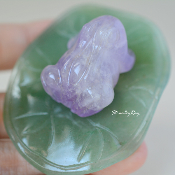 หินอเมทิสต์แกะสลักรูปกบ (Amethyst)