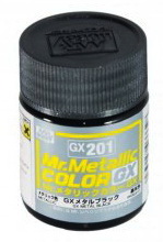 4973028033328 mr.hobby GX-201 Mr.metalic GX metal black 18ml.