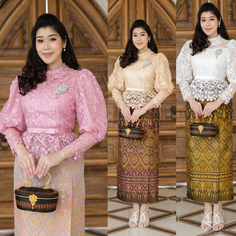 kudapy เสื้อลูกไม้ใยบวบทรงแขนกระทุ้งรุ่นนี้งานจริงสวยมากสไตล์ย้อนยุคหน่อยๆแขนพองหรูๆ (เฉพาะเสื้อ)