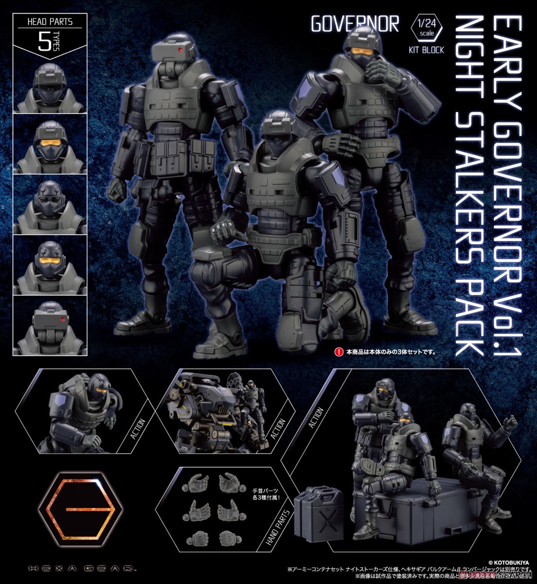 4934054036264 1/24 Early Governor Vol.1 Night Stalkers Pack- kotobukiya