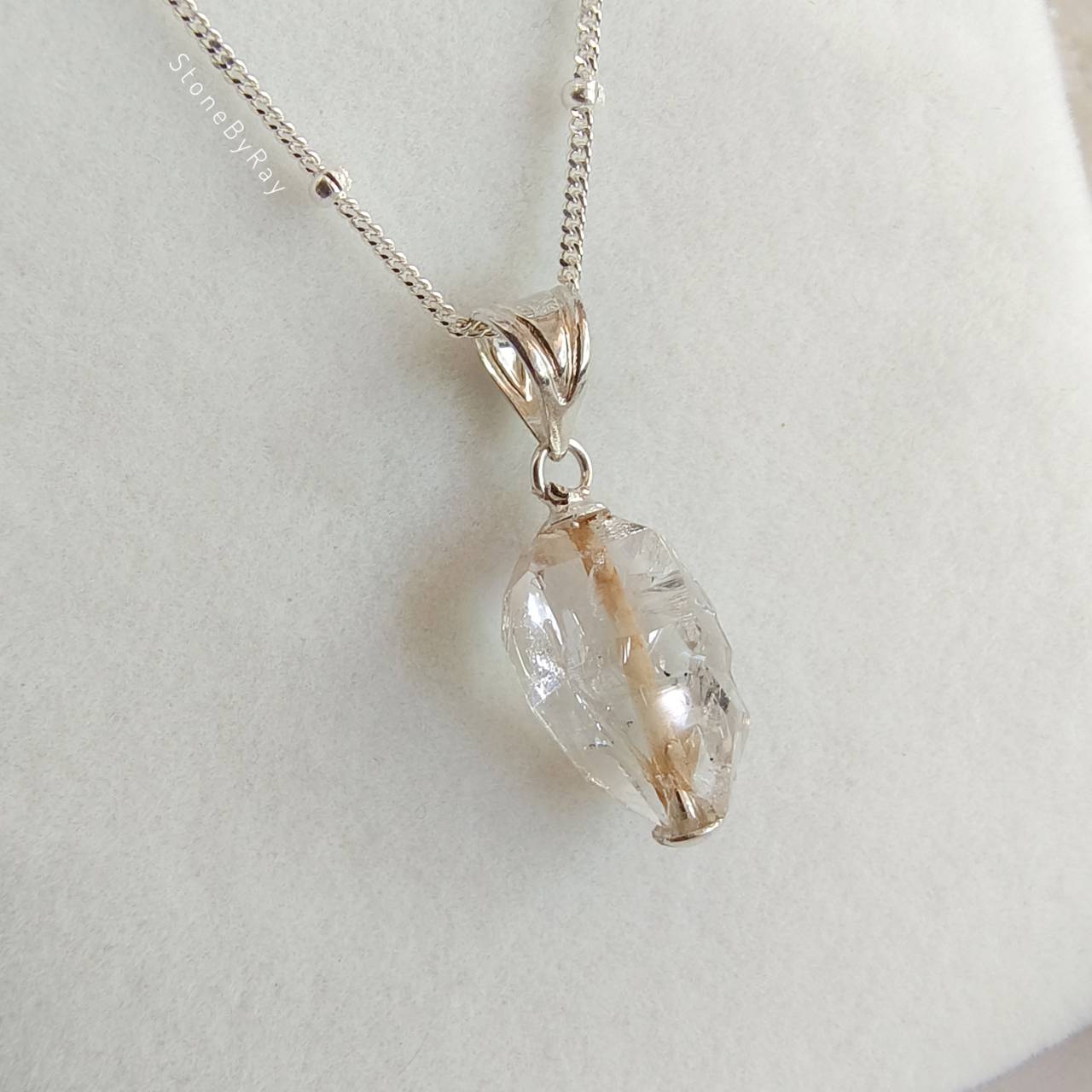สร้อยคอเงินหินเฮอร์คิเมอร์ไดม่อน Herkimer Diamond