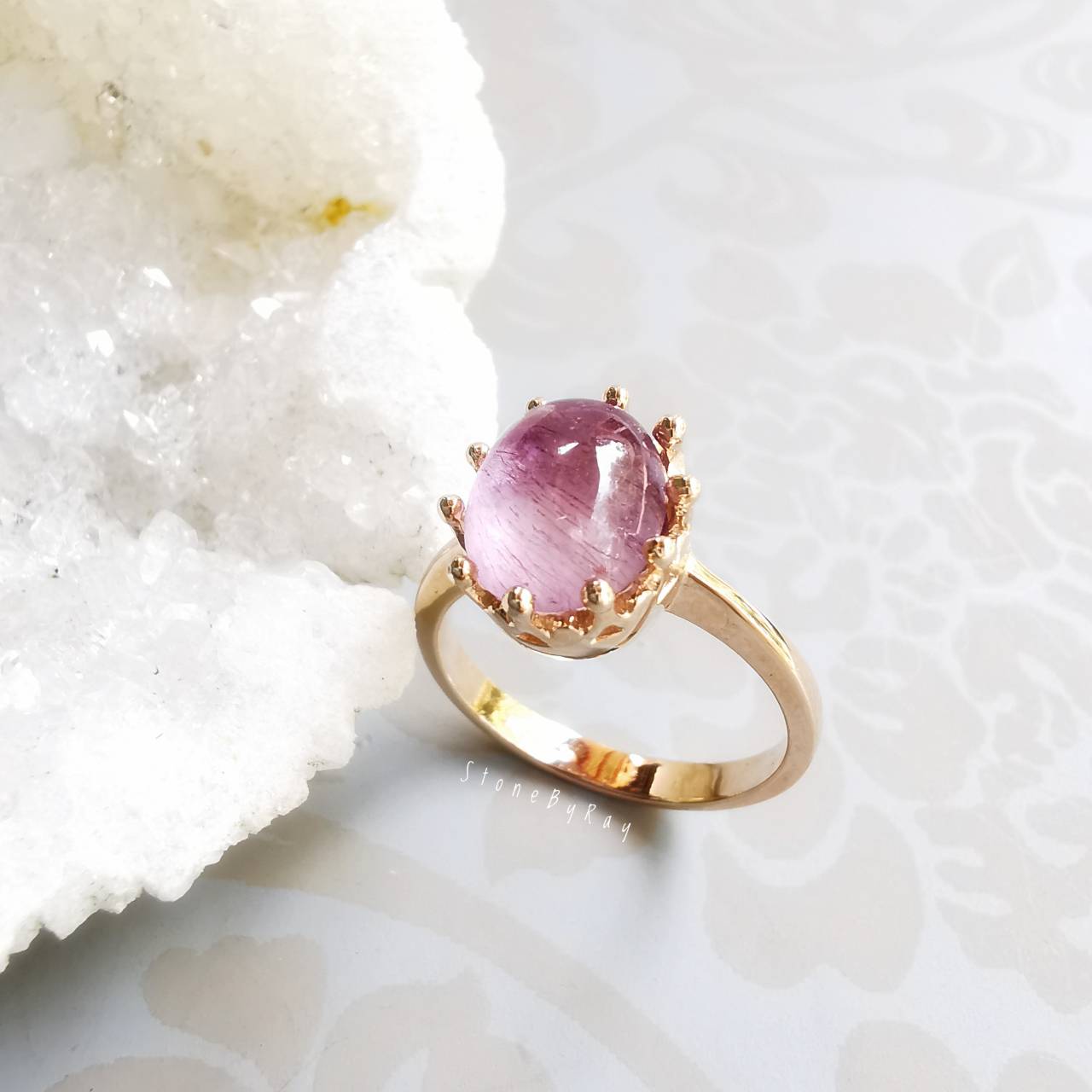 แหวนเงินหินซุปเปอร์เซเว่น(สีPink Gold)