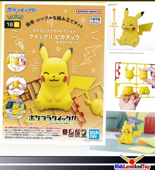 Bandai 4573102657015 Pokémon PLAMO COLLECTION QUICK!! 16 Pikachu(Sitting Pose