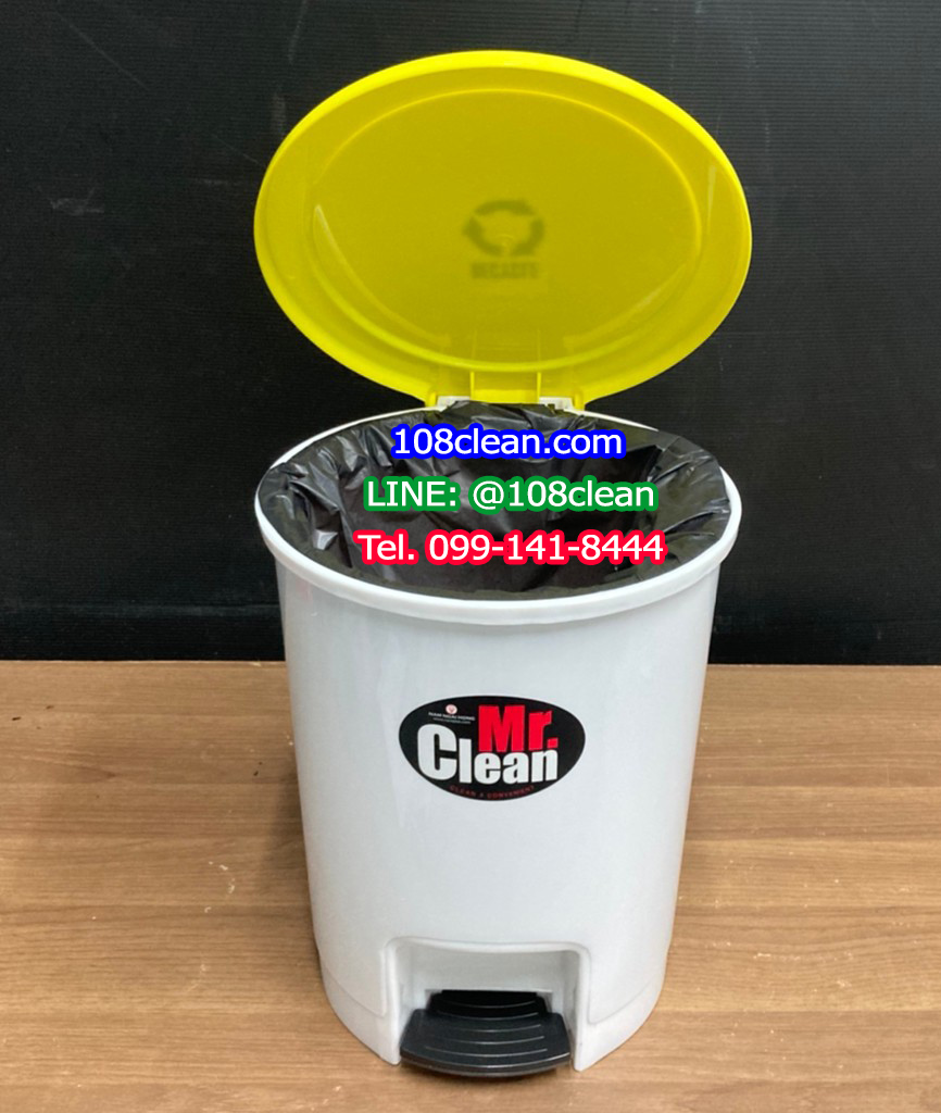 ถังขยะแยกประเภท เท้าเหยียบ ทรงกลม ขนาด 12 ลิตร
