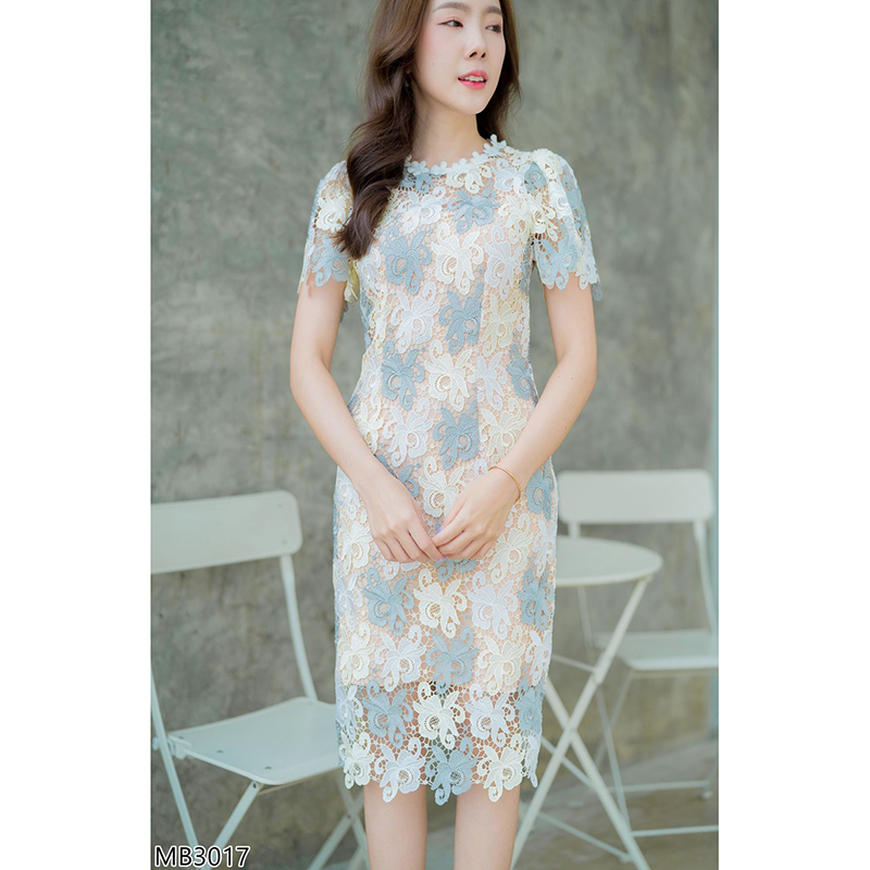 kudapy เดรสสั้นสีขาว ผ้าลูกไม้ 3 สี ใส่ออกงานสวยดูดีมากๆ