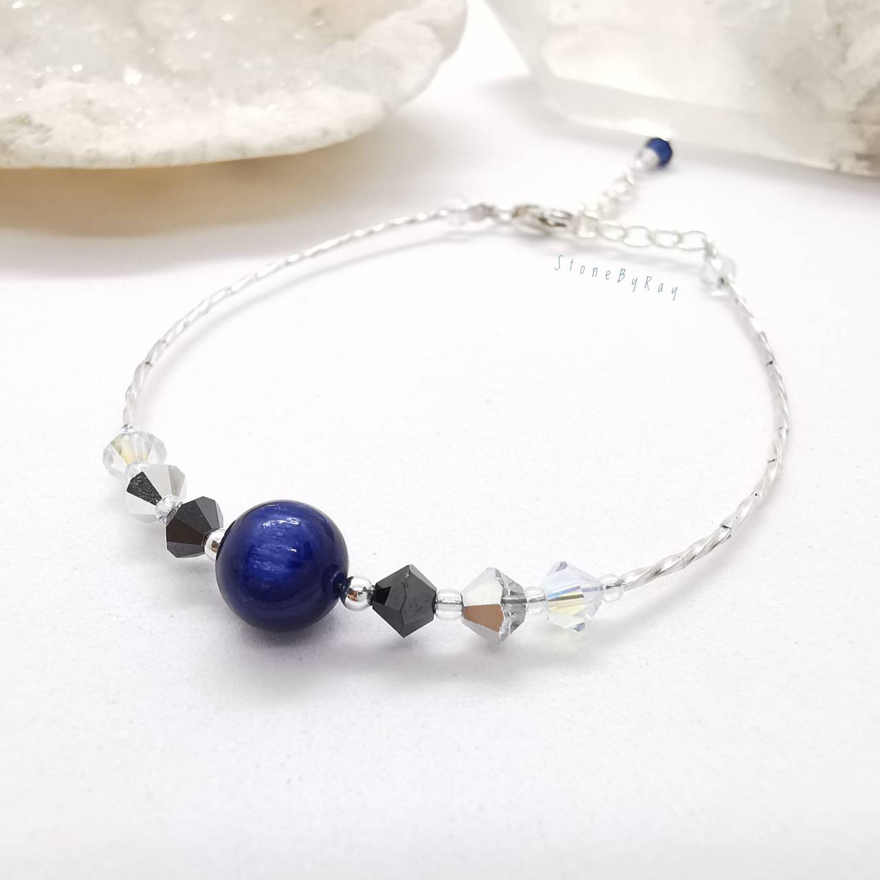 สร้อยข้อมือเงินหินไคยาไนท์ Kyanite