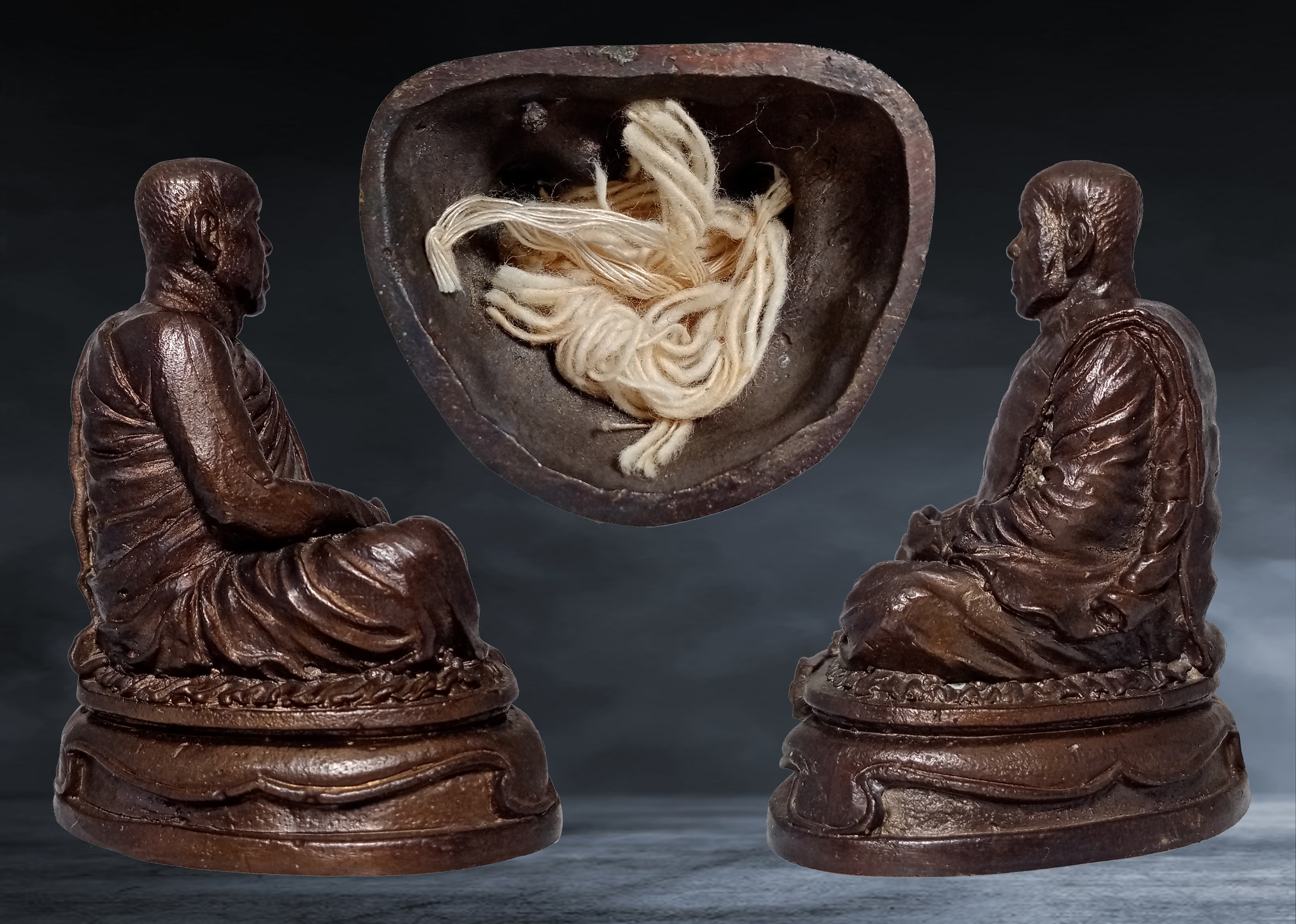 พระบูชาหน้ารถ หลวงปู่ตี๋ วัดหลวงราชาวาส จ.อุทัยธานี รุ่นแรก หน้าตัก ๑.๕ นิ้ว ปี ๒๕๔๒