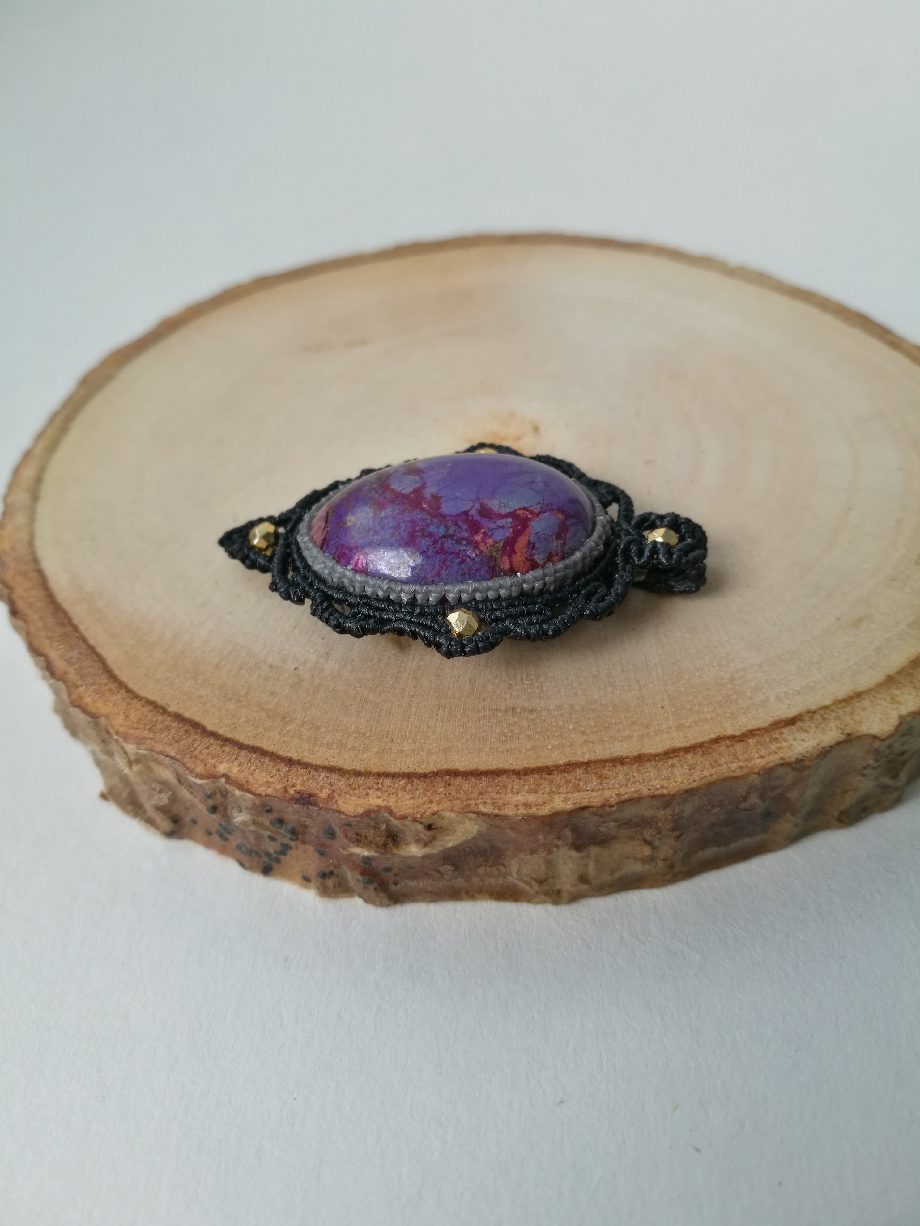 สร้อยคอเชือกถักจี้หินซูกิไลท์(Sugilite)