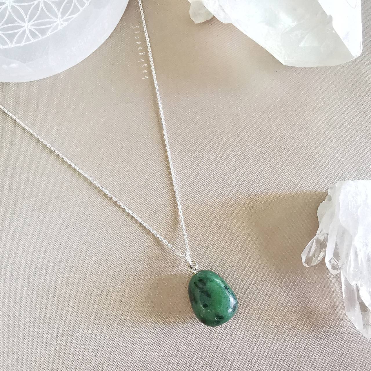 สร้อยคอเงินจี้หินซอยไซต์รูบี้ Zoisite Ruby