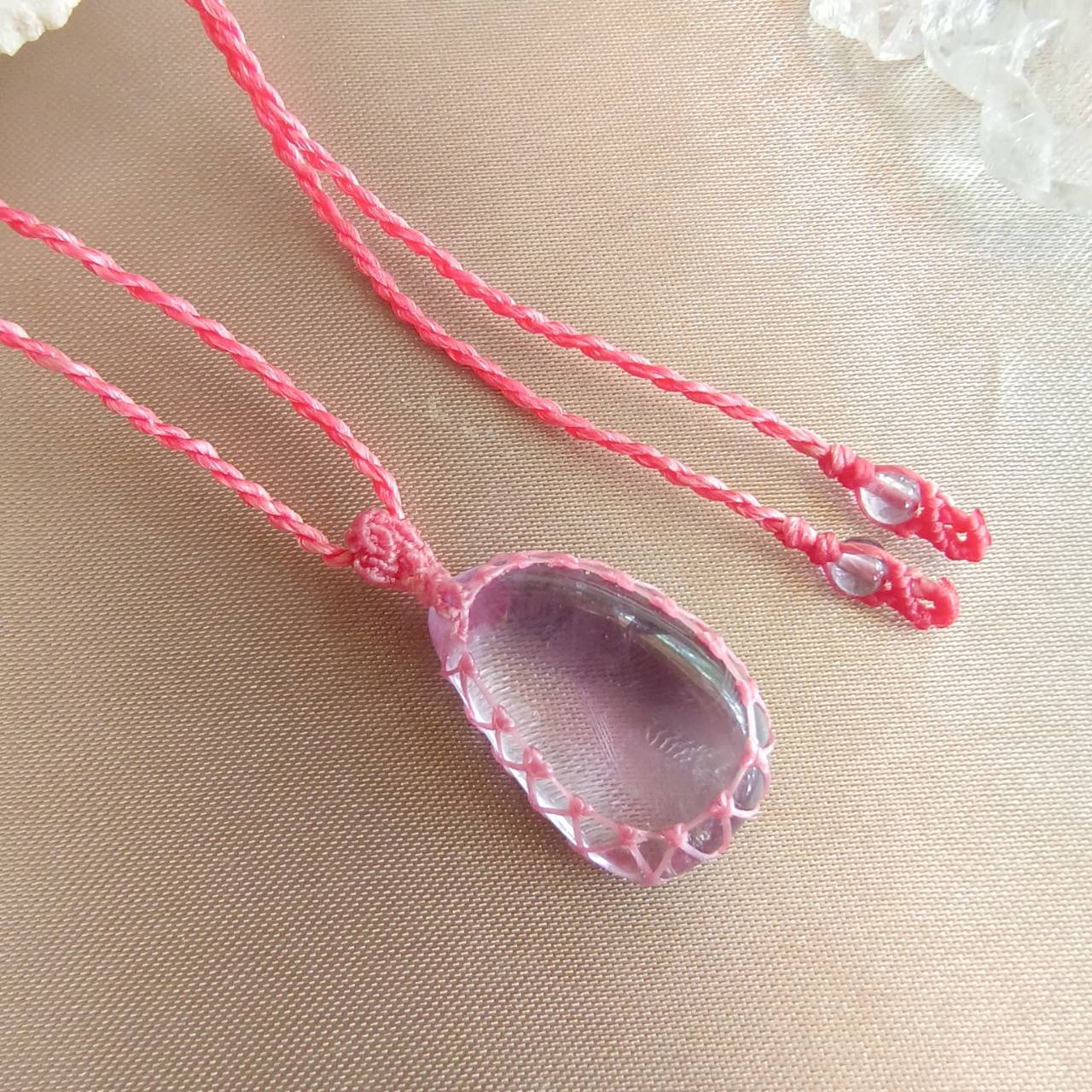 สร้อยคอเชือกถักจี้หินอเมทิสต์ Amethyst