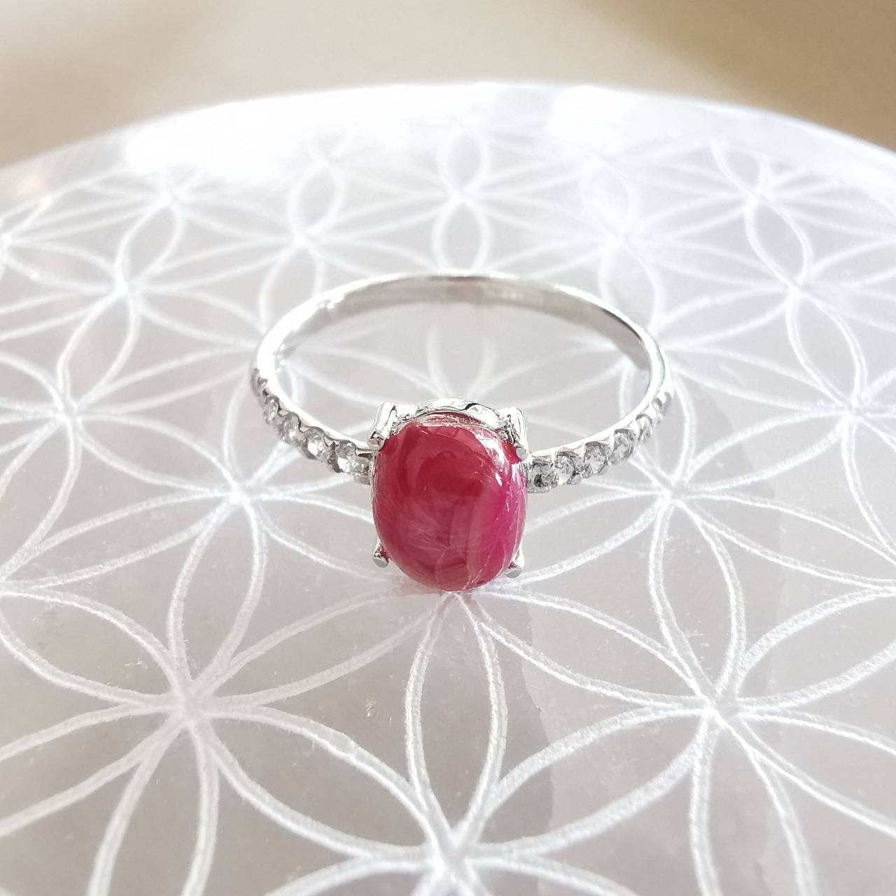 แหวนเงินพลอยทับทิม Ruby