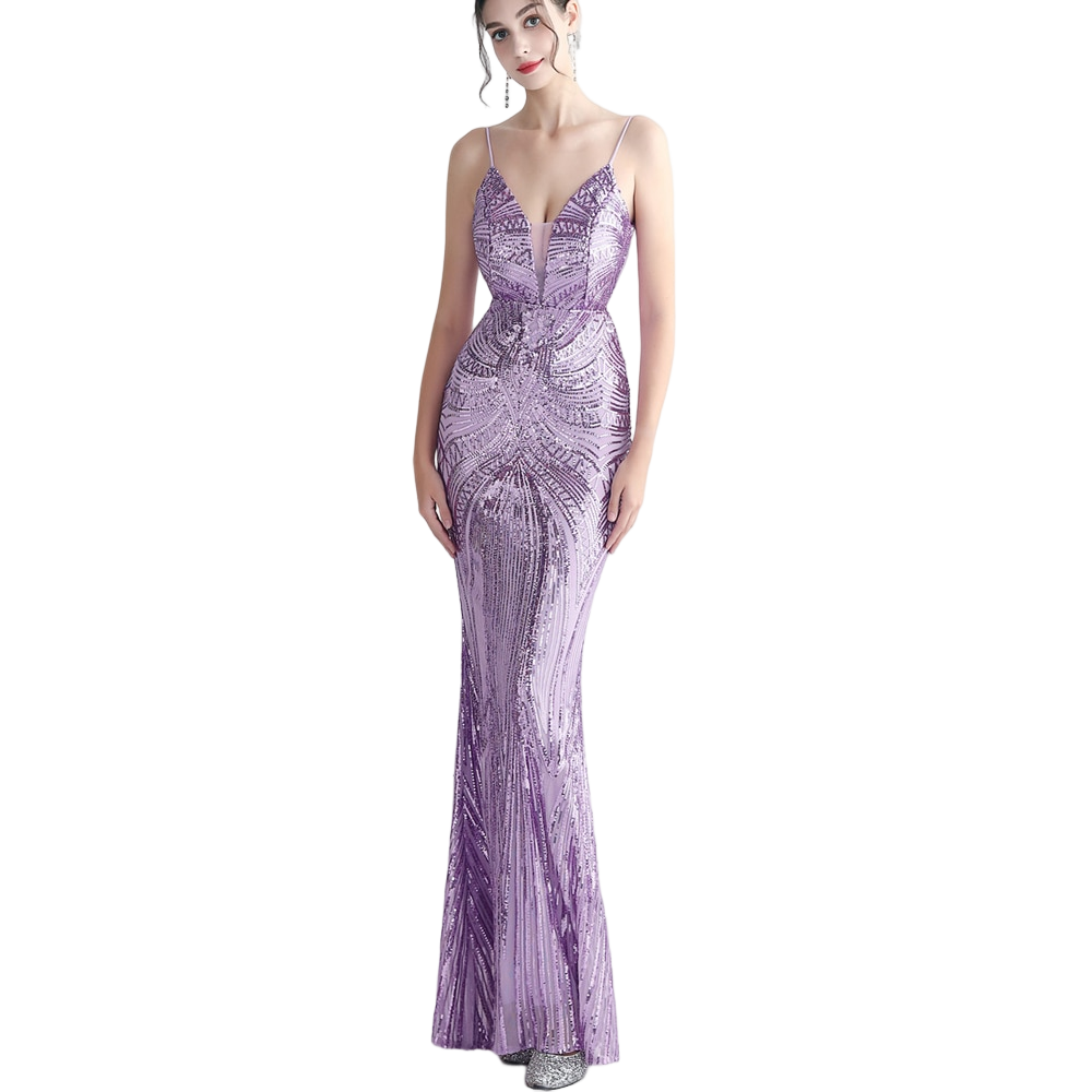 kudapy ชุดราตรียาวผ้ากริสเตอร์สายเดี่ยวคอวี โชว์หลัง สีเขียว,สีแดงเบอร์กันดี้,สีดำ,สีเงิน,สีชมพูโรสโกลด์ สีเขียวมิ้นท์ สีฟ้า ผ้าขยายได้ สวมเข้ารูป