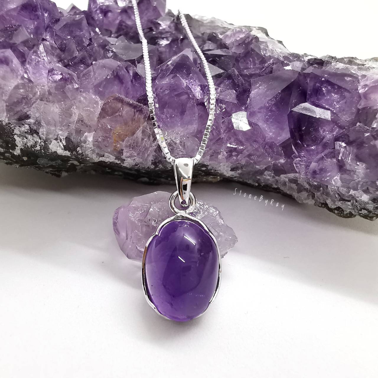 สร้อยคอเงินจี้หินอเมทิสต์ Amethyst