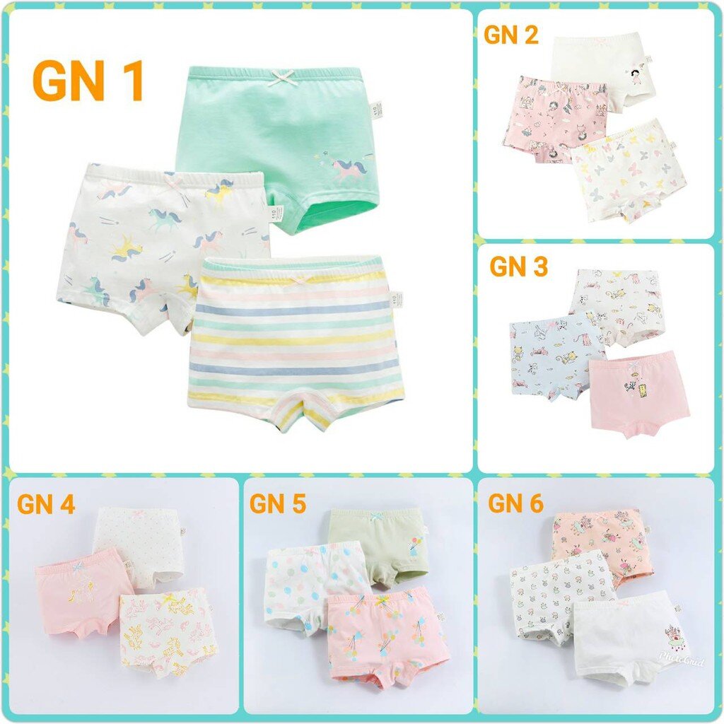 กางเกงในเด็กเนื้อผ้านุ่ม cotton 100 (100-120)