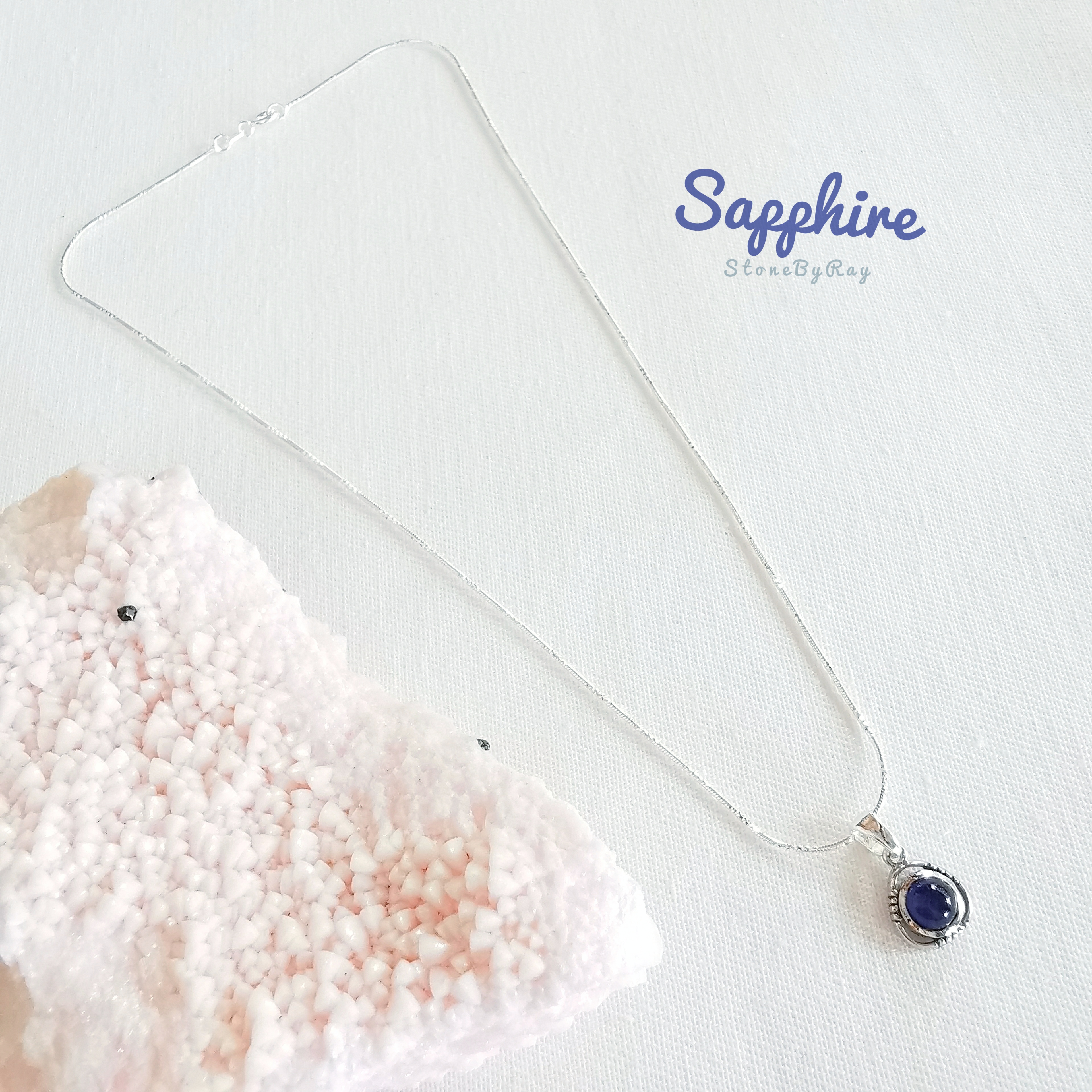 สร้อยคอเงินจี้พลอยไพลิน(Sapphire)