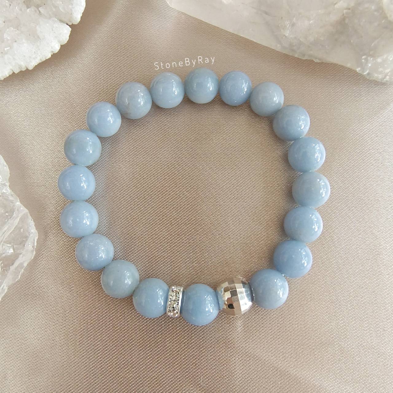 สร้อยข้อมือหินแองเจิลไลท์ Angelite